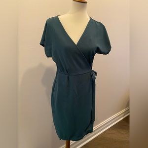 Green wrap dress